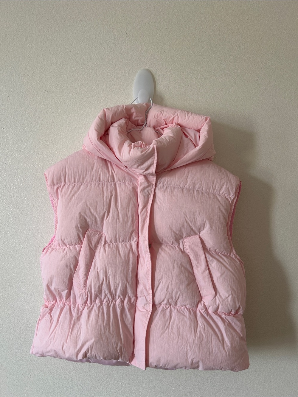Adorable Puffy Hooded Vest - Light Pink